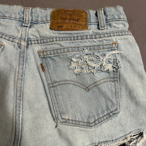Vtg distressed Levi orange tab shorts - Picture 5 of 6